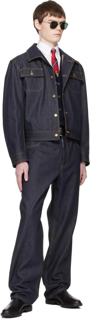 Thom Browne Navy Selvedge Denim Backstrap Utility Jacket 4