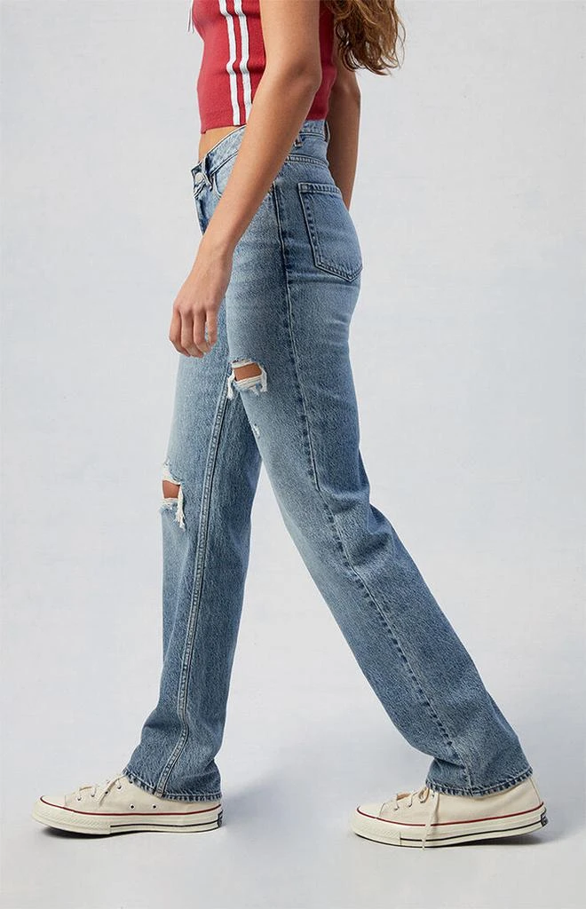 PacSun Medium Indigo Ripped V Dip '90s Boyfriend Jeans 4