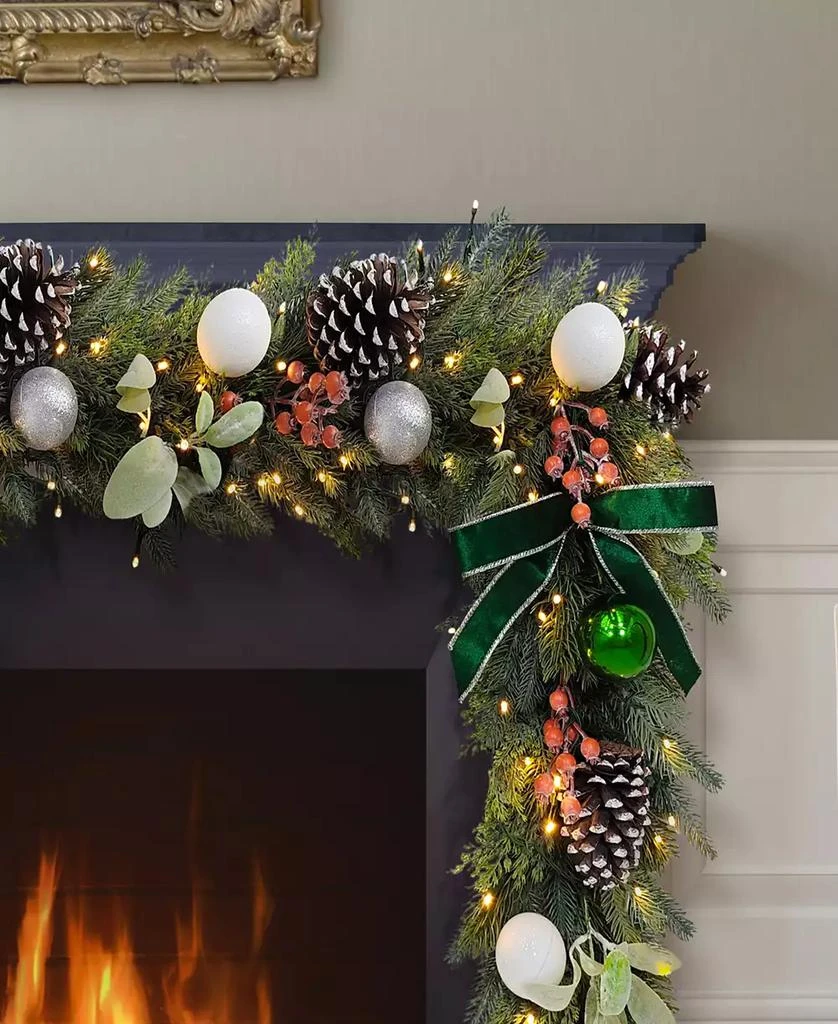 Puleo International Puleo 10" Pre-Lit Battery-Operated Adorned Garland 3