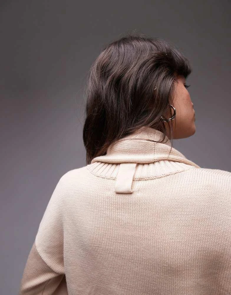 & Other Stories & Other Stories wool knitted scarf sweater in beige 3
