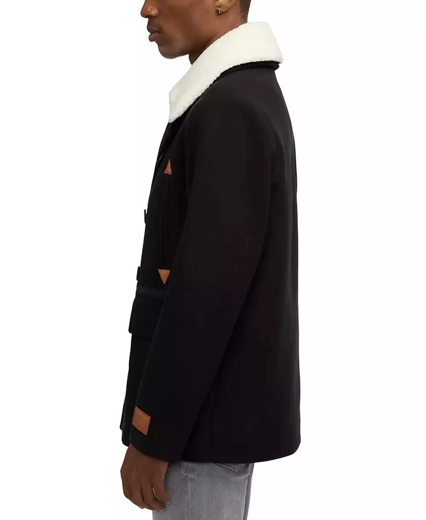 Scotch & Soda Men's Izak Double Breasted Peacoat with Removable Fleece Collar 3