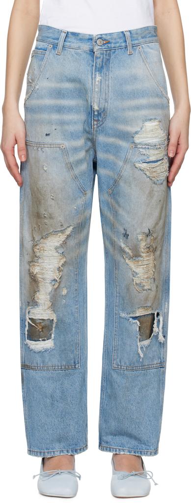 MM6 Blue 5-Pocket Jeans