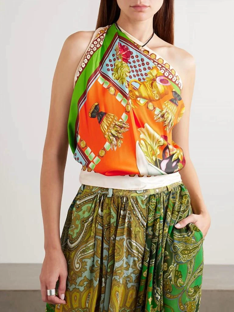 ALEMAIS Alemais - Rocco Printed Silk-twill Scarf Top