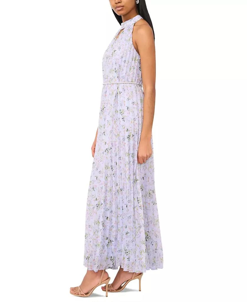 CeCe Women's Pleated Floral-Print Keyhole-Cutout Dress 3
