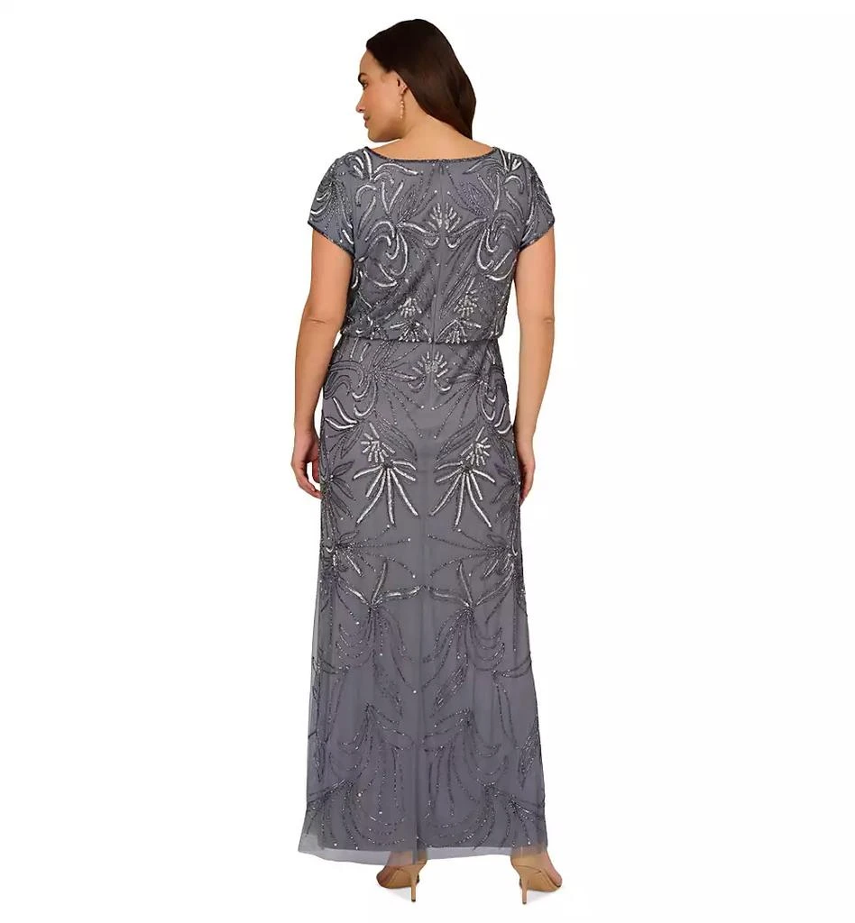 Adrianna Papell Plus Size Blouson Sequin Gown 2