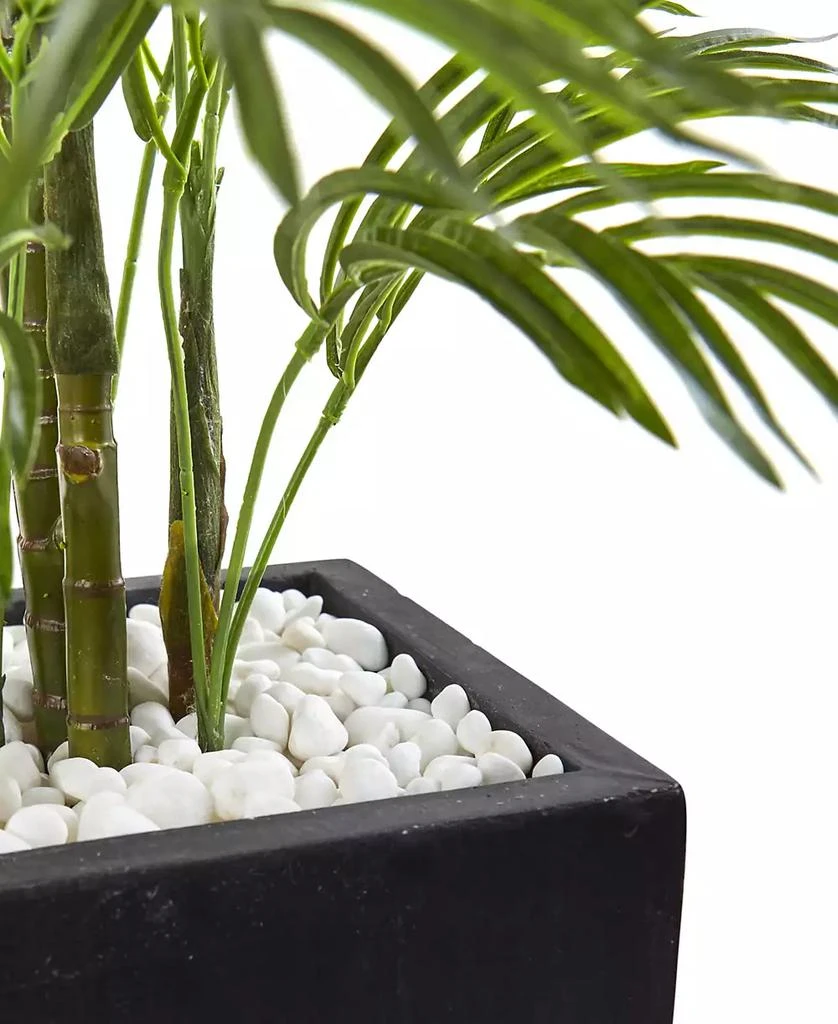 NEARLY NATURAL 4.5
 Areca Palm UV-Resistant Indoor/Outdoor Artificial Tree in Black-Washed Planter 2