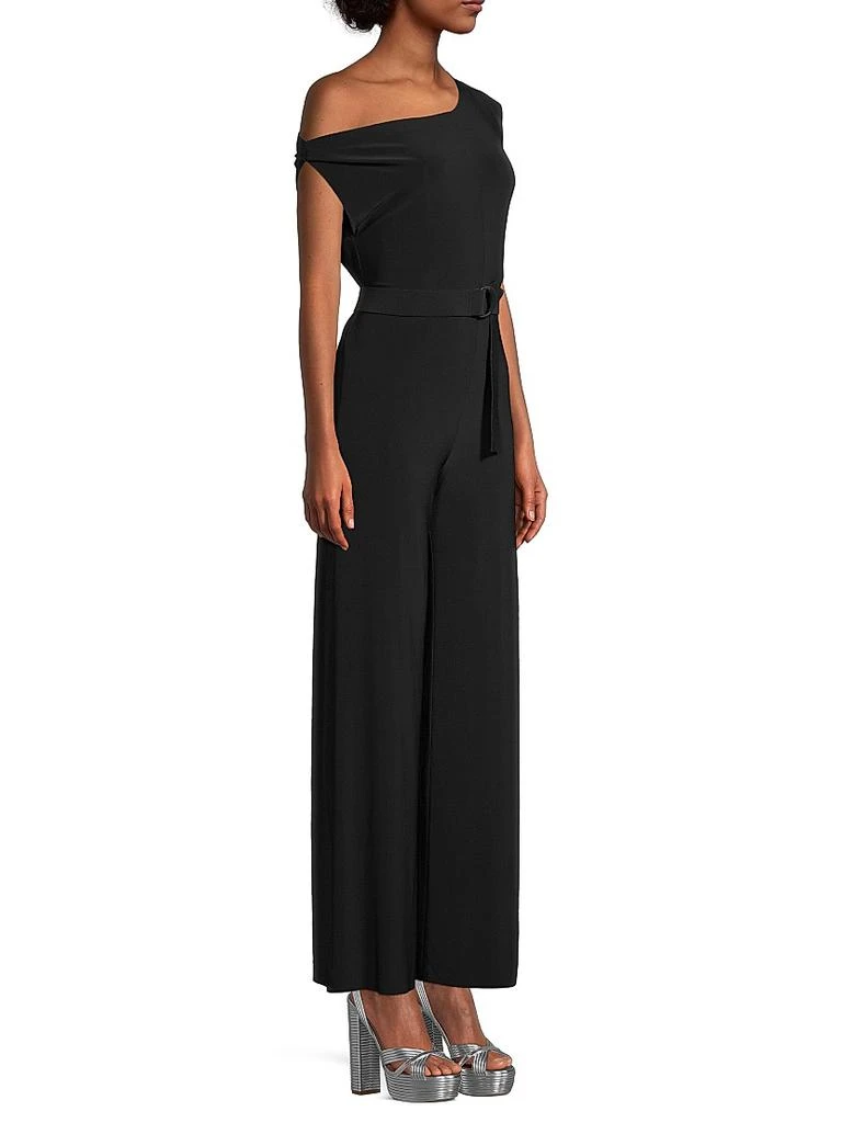 Norma Kamali Asymmetric Drop-Shoulder Wide-Leg Jumpsuit 4