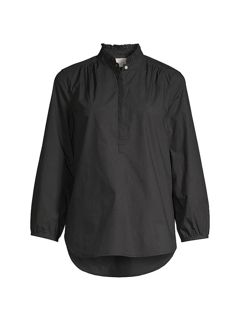 Birds of Paradis Sara B Ruffled Cotton Henley Shirt 1