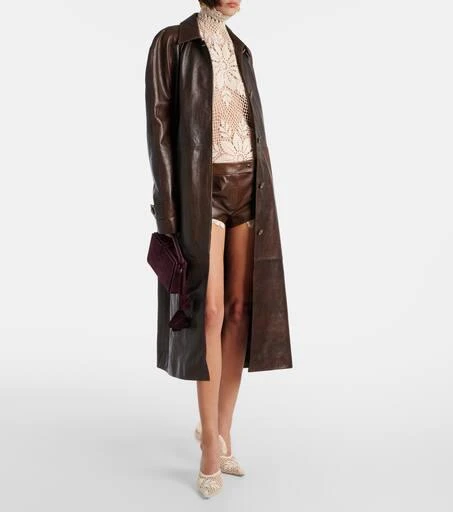 Magda Butrym Crochet leather shorts 2