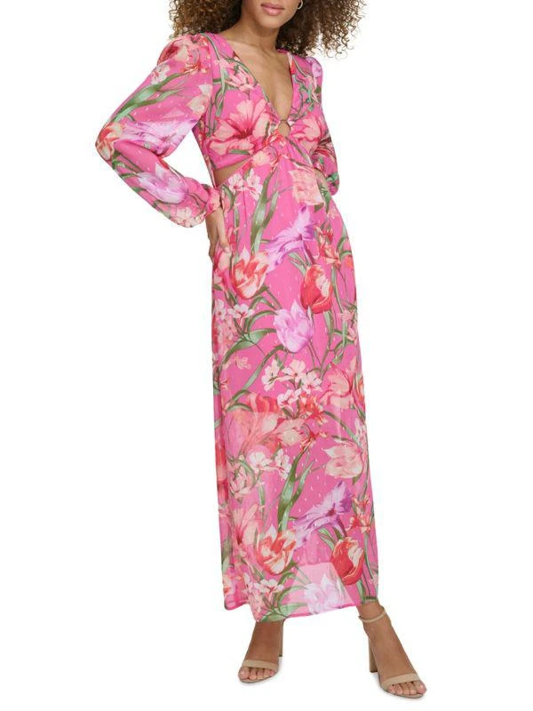 Siena Floral Swiss-Dot Maxi Dress 4