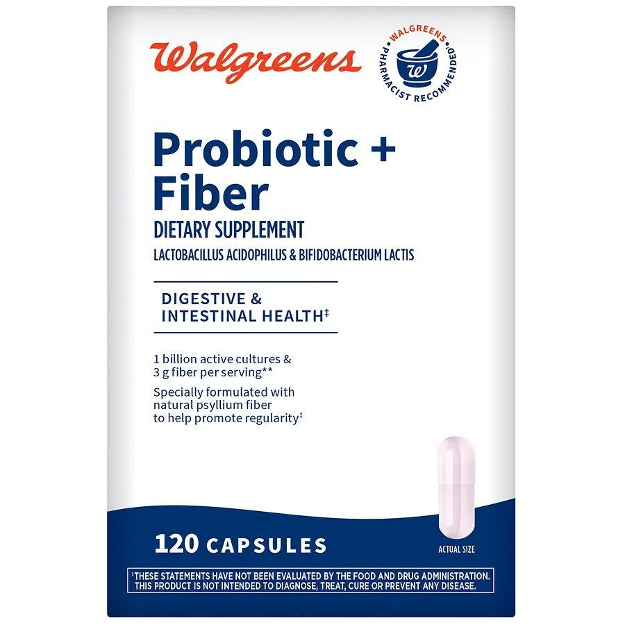 Walgreens Probiotic + Fiber Capsules 1