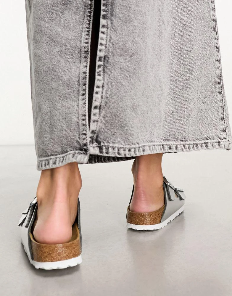 Birkenstock Birkenstock Arizona sandals in metallic silver 4