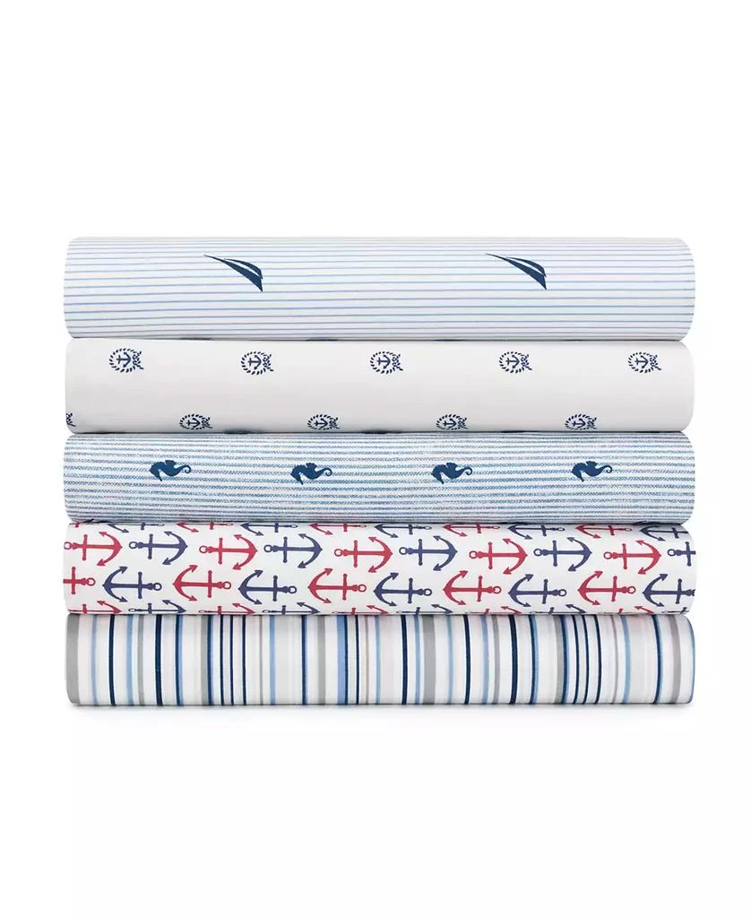 Nautica Audley Cotton Percale 4-Piece Sheet Set, Queen 5