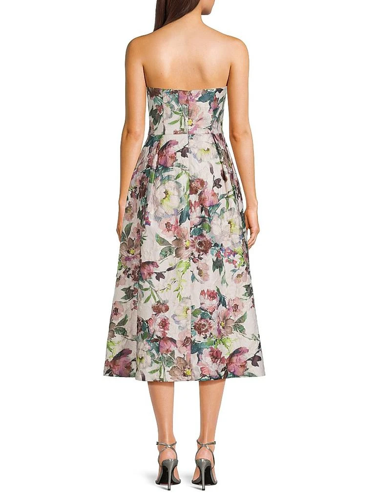 knee length dresses for ladies Aidan Mattox Floral Jacquard Off-The-Shoulder Midi-Dress main image 1