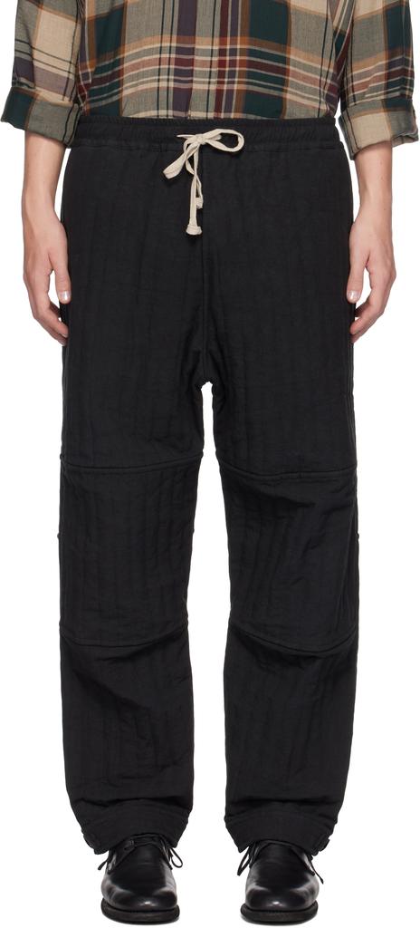 Jan-Jan Van Essche Black O-Project Dense Twill Wide Knee Trousers