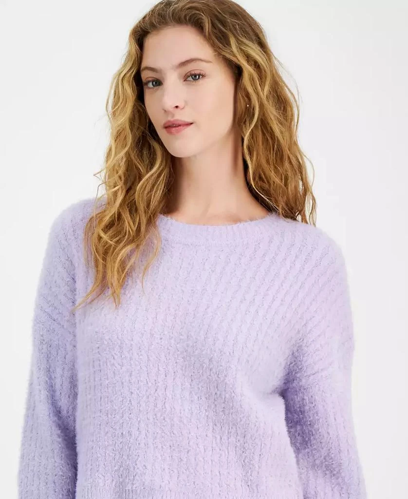 Hippie Rose Juniors' Ribbed Eyelash Drop-Shoulder Sweater 3