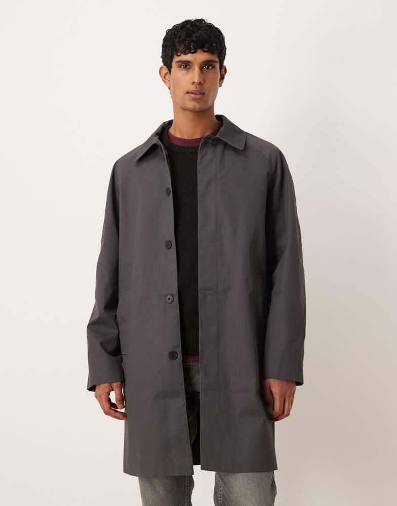 ASOS ASOS DESIGN oversized trench coat in charocoal
