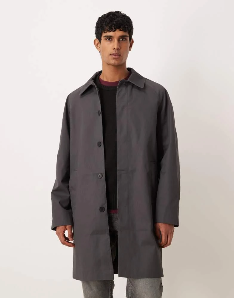 ASOS ASOS DESIGN oversized trench coat in charocoal 1