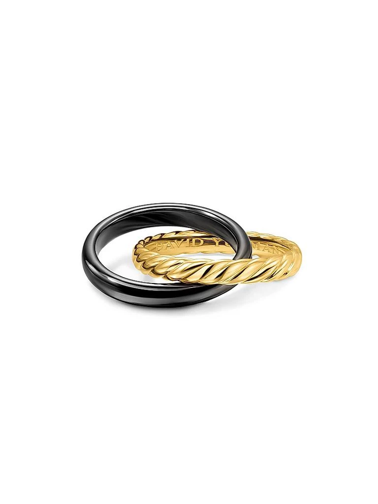 David Yurman Crossover Two Row Rotating Ring in 18K Yellow Gold 5