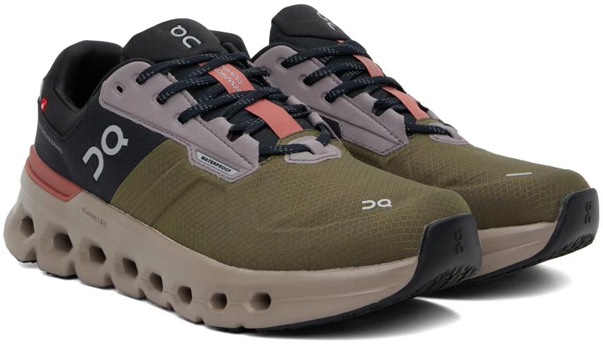 On Khaki & Black Cloudrunner 2 Waterproof Sneakers - Men display picture 2