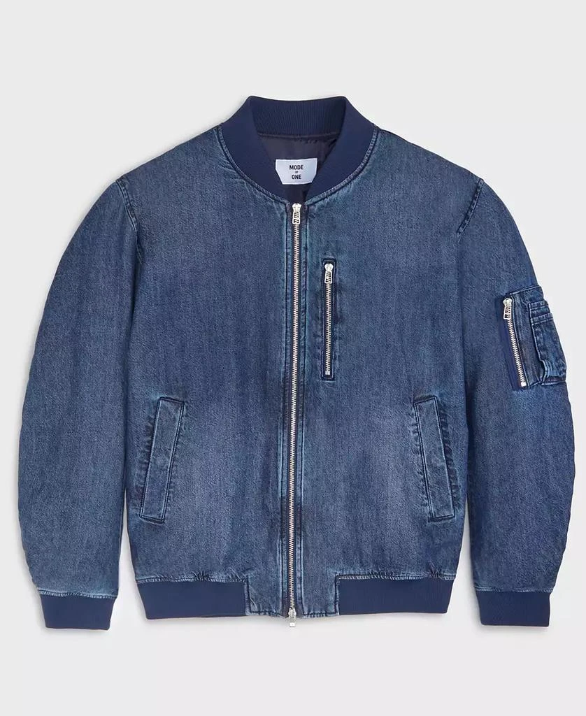 Mode of One Men's Costas Zip-Front Denim Bomber Jacket, Exclusively at Macy's 5