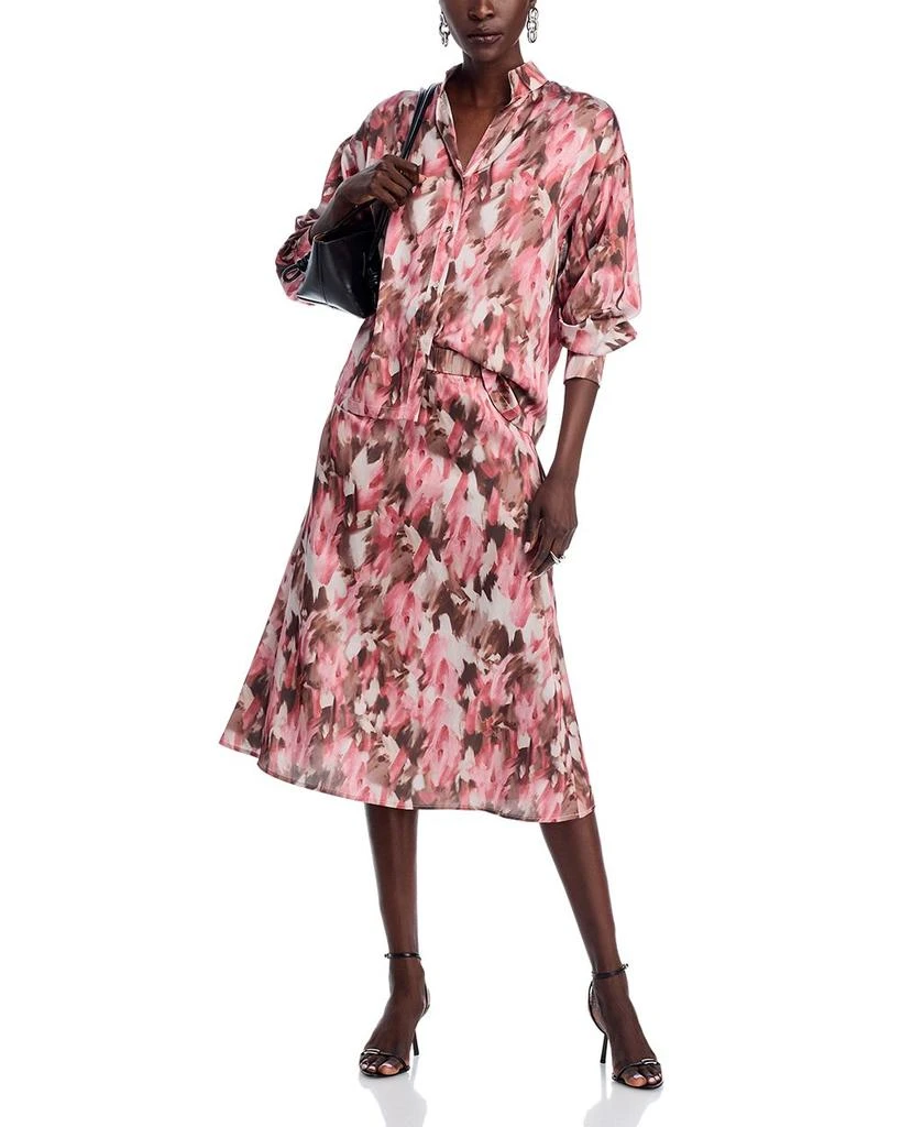 Misook Printed Mandarin Collar Blouse 2