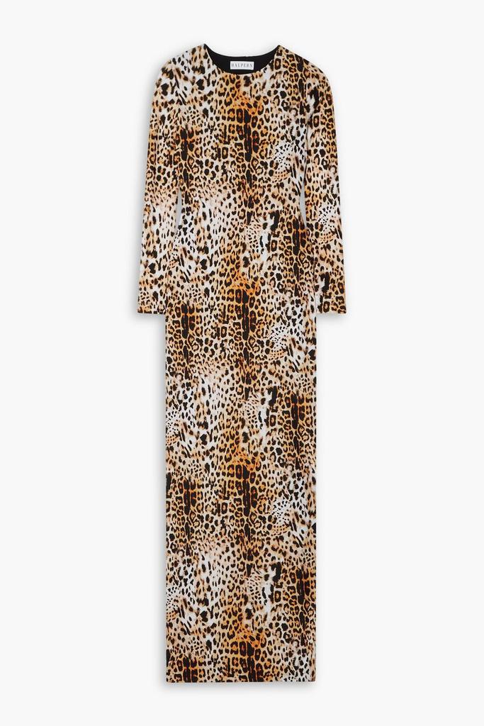 Halpern Open-back leopard-print stretch-jersey maxi dress