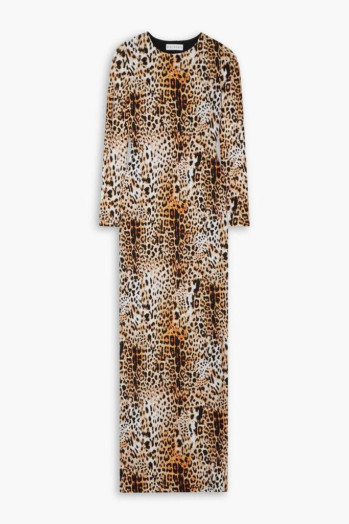 Halpern Open-back leopard-print stretch-jersey maxi dress 1