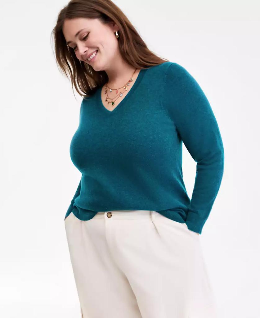 Charter Club 100% Cashmere Women's V-Neck Long-Sleeve Sweater, PXS-3X, Macy's Exclusive