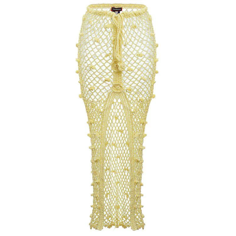 ANDREEVA Yellow Handmade Crochet Skirt 1