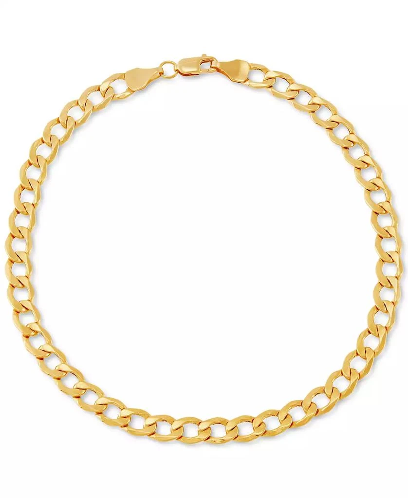 Italian Gold Beveled Curb Link Chain Bracelet in 10k Gold 1