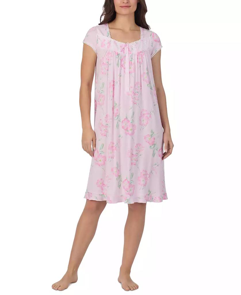 Eileen West Women's Cap-Sleeve Floral Waltz Nightgown