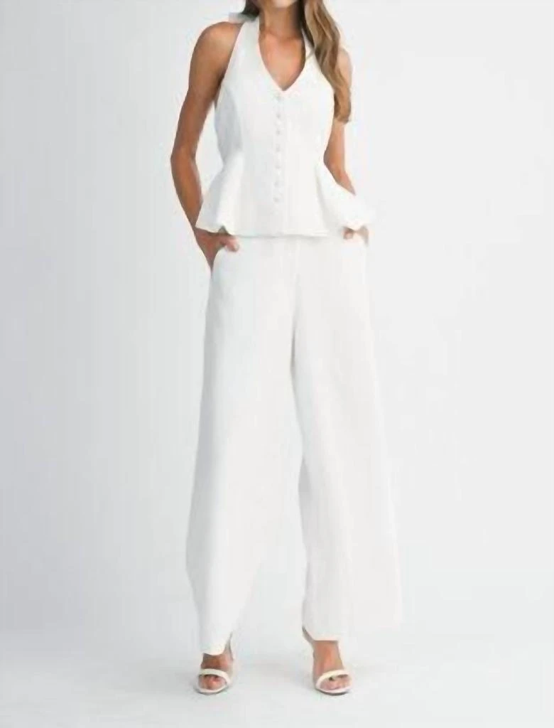 MABLE Mable - Solid Halter Top And Long Pants Set