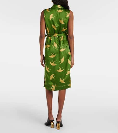 Dries Van Noten Printed silk satin wrap dress 3
