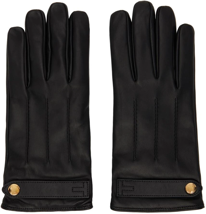Tom Ford Black Press-Stud Leather Gloves