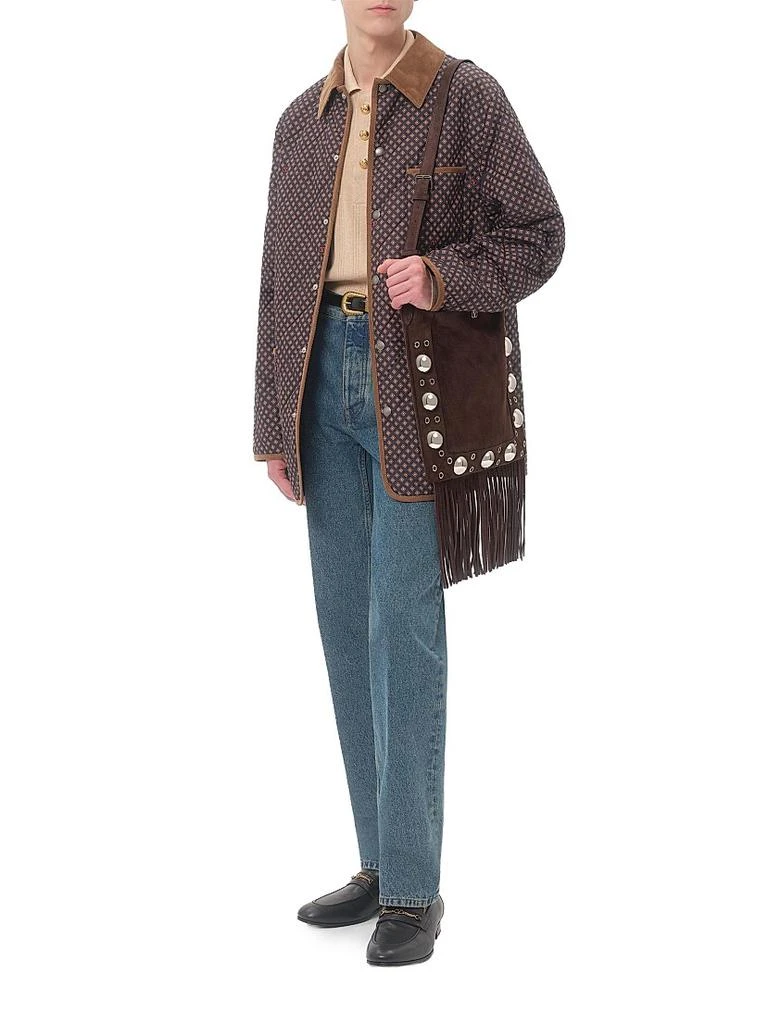 Valentino Nellcôte Suede Shoulder Bag with Fringes 2