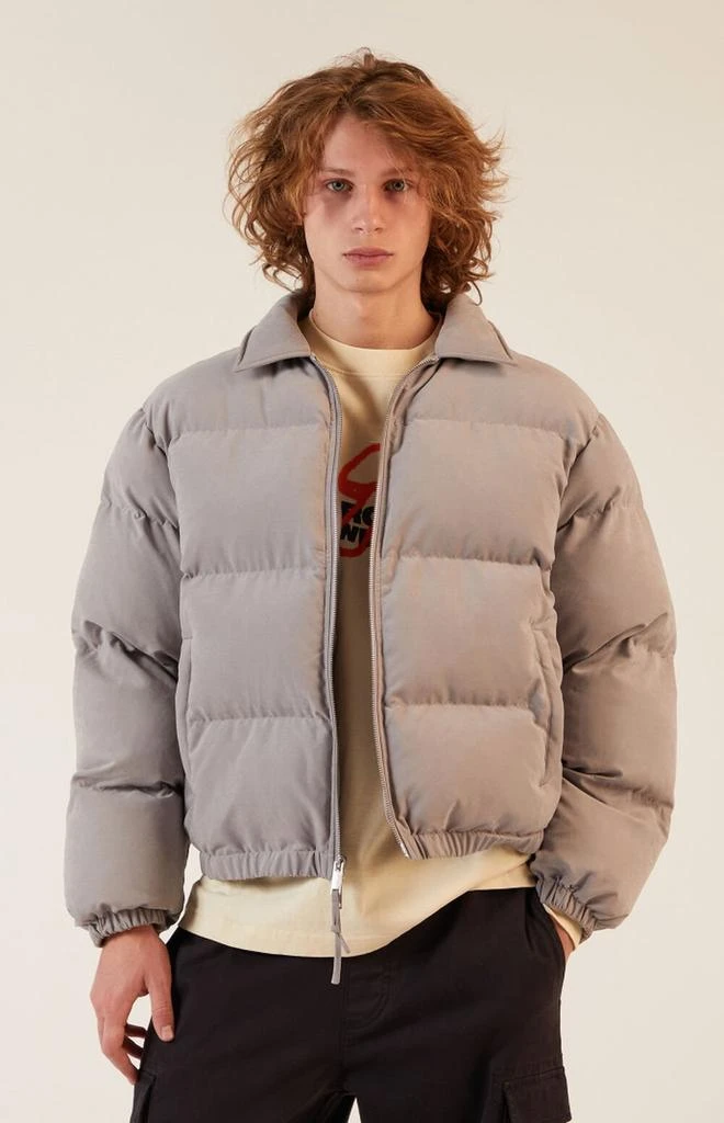 PacSun Gray Coaches Puffer Jacket 1