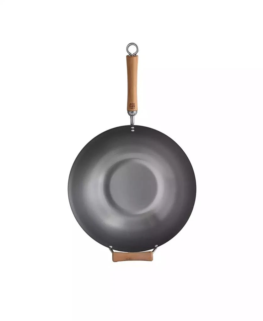 Honey Can Do Classic Series Uncoated Carbon Steel 4-Pc. Wok Set with Lid and Birch Handles 2