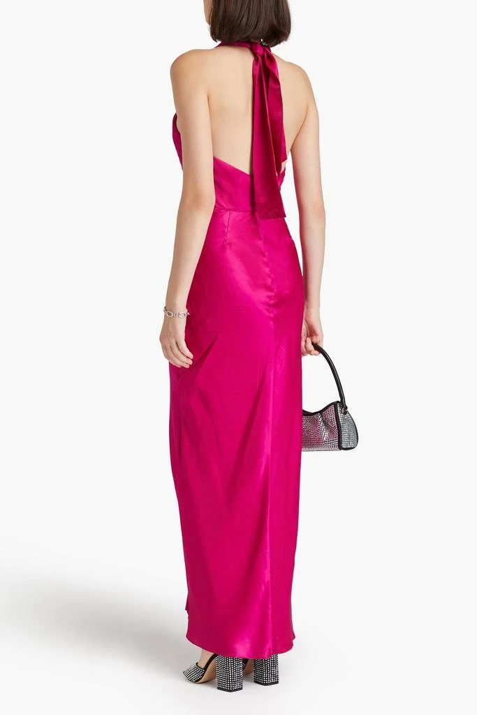 NICHOLAS Draped satin halterneck maxi dress 3