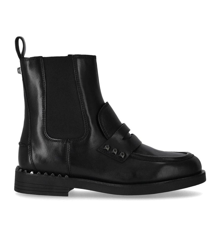 Shop 51MM Stud Leather Ankle Boots on Sale at BeyondStyle