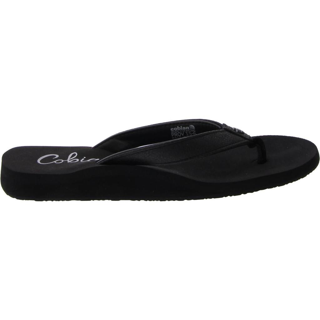 Cobian Skinny Bounce Womens Faux Leather Slip On Thong Sandals