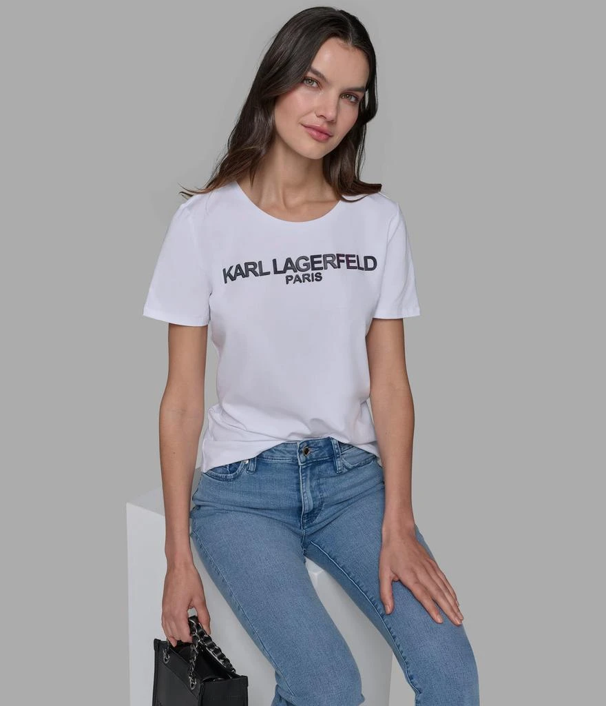 Karl Lagerfeld Paris IRRIDESCENT LOGO TEE 6