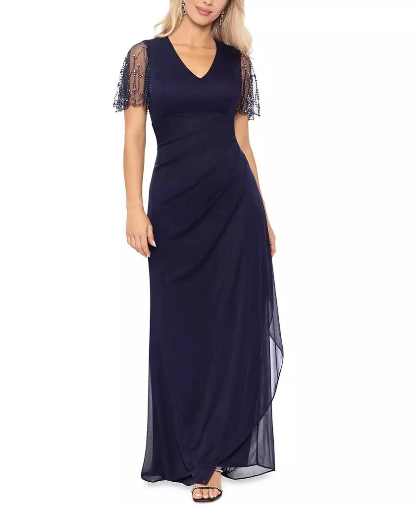 XSCAPE Women's Lace-Sleeve Gown 1