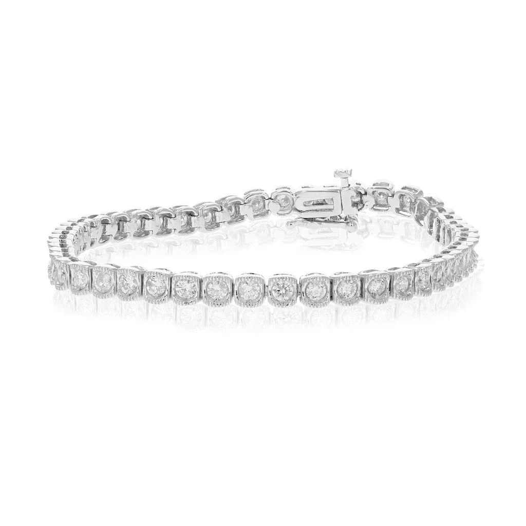 Vir Jewels 2 cttw SI2-I1 Certified Diamond Bracelet 14K White Gold Cushion with Milgrain