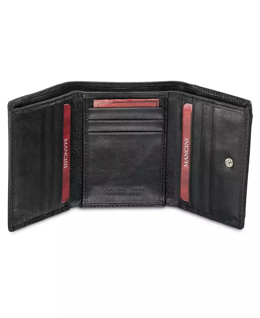Mancini Leather Goods Men's Equestrian2 Collection RFID Secure Trifold Wallet with Coin Pocket 4