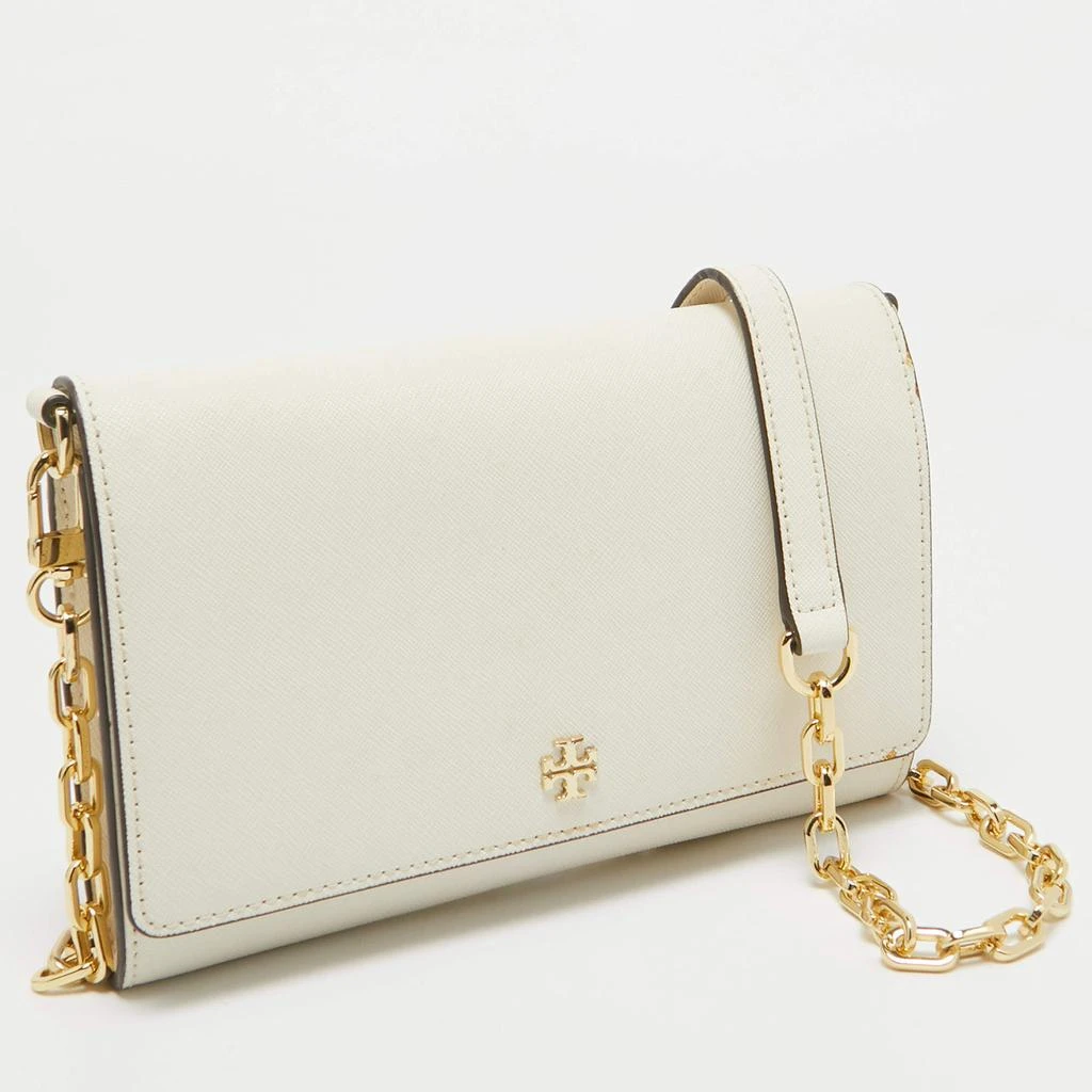 Tory Burch Tory Burch White Leather Emerson Wallet On Chain 3