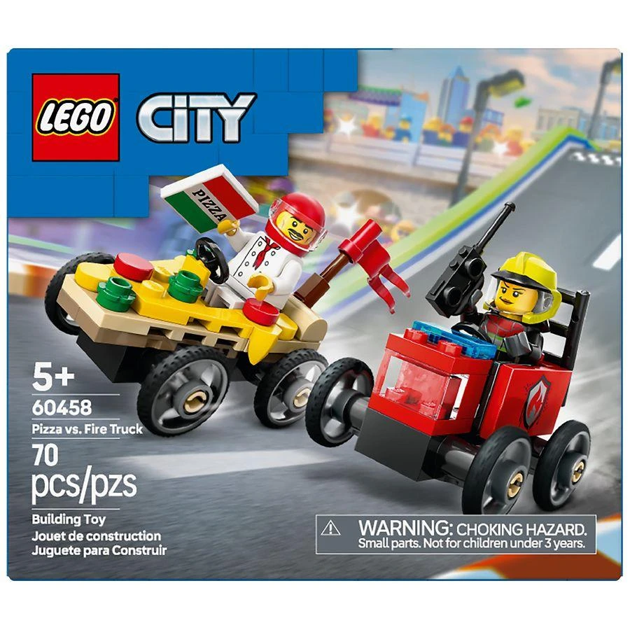 Lego City Pizza Vs. Fire Truck Race Car Pack 70 Piece LEGO Building Set 5