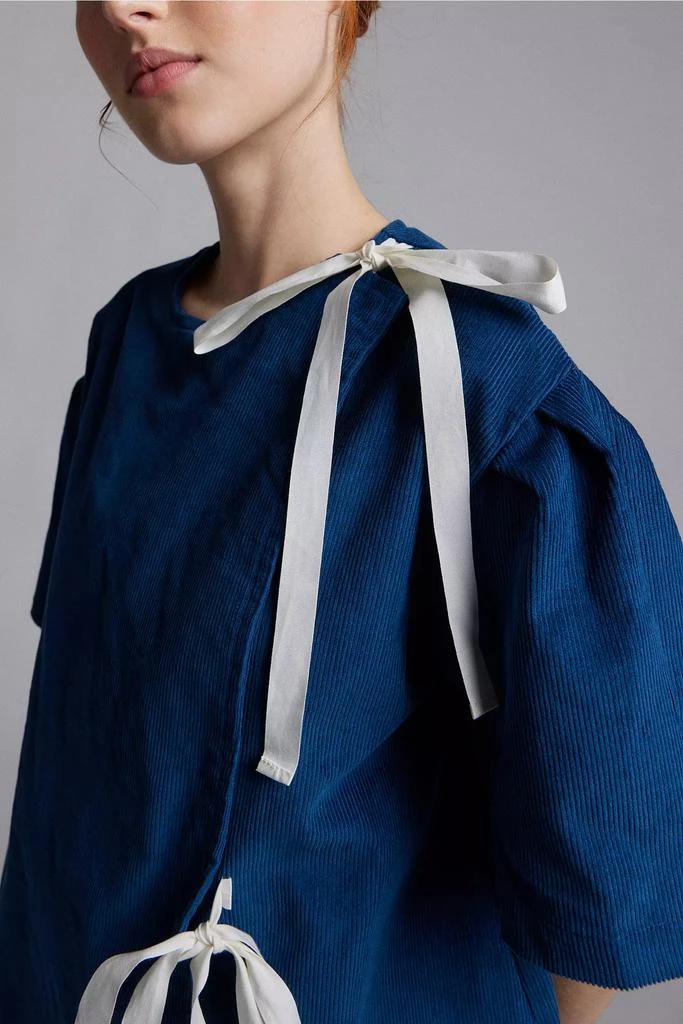 Ghospell Ghospell Carmen Corduroy Bow Wrap Mini Dress 2