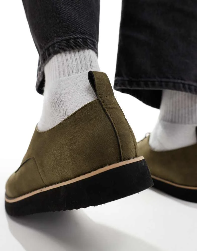 Truffle Collection Truffle Collection casual lace up shoes in khaki suede 4