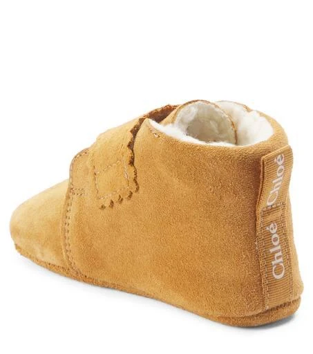 Chloé Baby logo suede booties 2